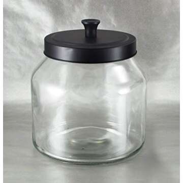 Grant Howard 59105 Storage Jar Black Matte Metal Top, 68 oz.