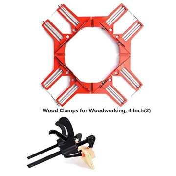 SunXuan 4 Pack Right Angle Clamp Multifunctional 90 Degree Woodworking Right Angle Clamp Craft DIY,Frame Clamp,Glass Holder