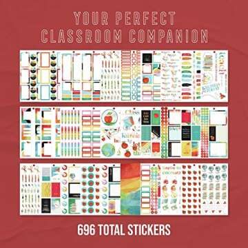 Happy Planner Sticker Pack, Teacher-Planner Stickers, Back-to-School Accessories, Planning Stickers for Teachers, 30 Sheets, 696 Stickers Total, Painterly Collage