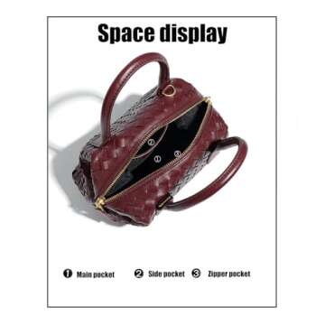 Waiyqju Leather Luxury Hand-Woven Women's Tote Bag Age Reduction Elegant Stylish Square Fashion Satchel (purple.)