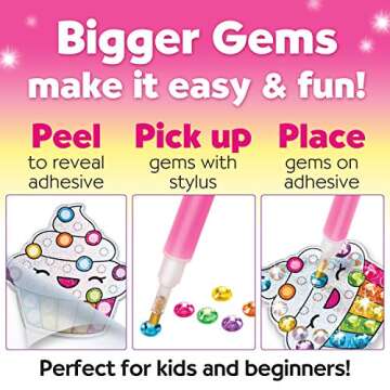 Creativity for Kids Big Gem Diamond Painting Kit: Sweets Stickers and Suncatchers - Diamond Art for Kids, DIY Stickers and Suncatcher Kit for Girls Ages 6-8+