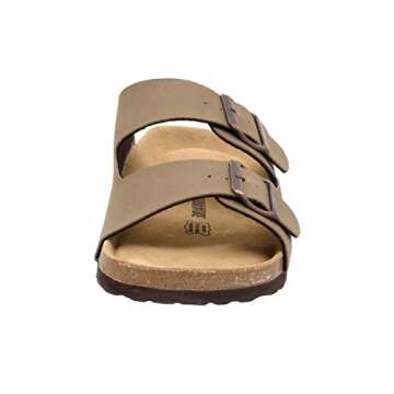 CUSHIONAIRE Men's Lane Cork Footbed Sandal with Adjustable Straps - Comfort & Style in Brown Nubuck, Size 10