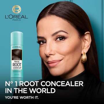 L'Oreal Paris Root Cover Up Temporary Gray Concealer Spray, Hair Color Spray with Filling & Thickening Coverage, Dark Brown, Packaging May Vary