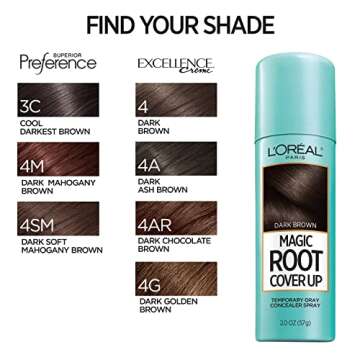 L'Oreal Paris Root Cover Up Temporary Gray Concealer Spray, Hair Color Spray with Filling & Thickening Coverage, Dark Brown, Packaging May Vary