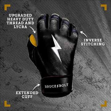 BRUCE BOLT Original Series Short Cuff Batting Gloves - Multiple Colors - Adult & Youth Sizes