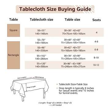 Laolitou Rustic Tablecloth Cotton Linen Waterproof Tablecloth Burlap Table Cloths for Kitchen Dining Cloth Table Cloth for Rectangle Tables Coffee Lines Rectangle,55''x70'',4-6 Seats