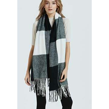 Wander Agio Women's Long Knit Shawl Scarf - Warm Winter Fashion