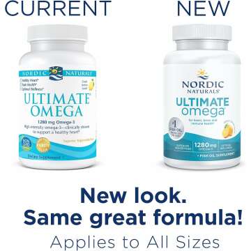 Nordic Naturals Ultimate Omega, Lemon Flavor - 210 Soft Gels - 1280 mg Omega-3 - High-Potency Omega-3 Fish Oil with EPA & DHA - Promotes Brain & Heart Health - Non-GMO - 105 Servings