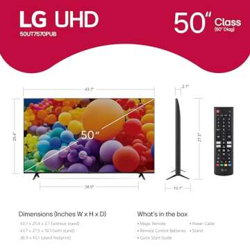 LG 50-Inch 4K Smart LED TV with Magic Remote and Alexa (Renewed)