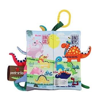 Dinosaur Baby Books 0-6 Months,Crinkle Cloth Books for Babies,Touch and Feel Baby Book Toys,Infant 0-3-6-12-18 Months, Toddlers, Interactive Sensory Toys, Shower Baby Christmas Gifts for Boys Girls