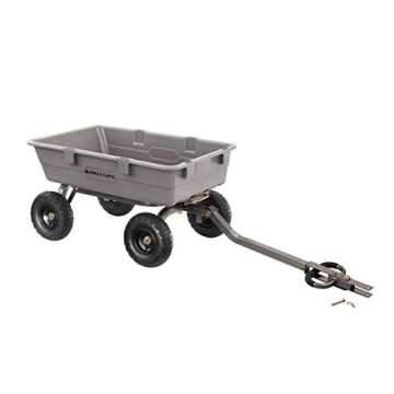 Gorilla Carts Wheelbarrow Cart, Heavy Duty Garden Yard Wagon Dump w/Handle, 5 Cu Ft, Gray