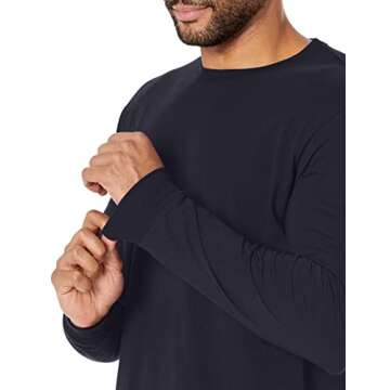 Russell Athletic Mens Cotton Performance Long Sleeve T-Shirts T Shirt, Black, Large US