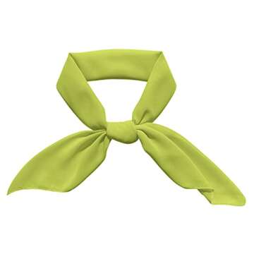 Lime Green Scarf Daphne Costume Accessories Silk Light Green Ascot Neck Scarf Neckerchief Hankerchief