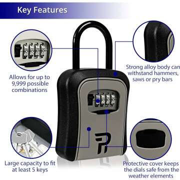 Key Lock Box for Outside - Realtor Lockbox for House Keys Outdoor - Combination Key Hiders to Hide a Key Safe Storage