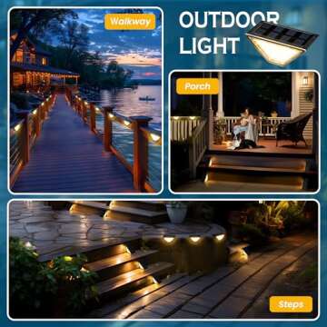 SOLPEX Solar Step Lights for Outside, 24 LEDs Solar Fence Lights Outdoor Waterproof Decor for Stair, Step, Deck, Fence, Front Porch, Balcony, Patio, Wall, Yard, Garden(6 Pack, Cold White)