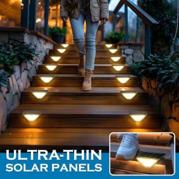 SOLPEX Solar Step Lights for Outside, 24 LEDs Solar Fence Lights Outdoor Waterproof Decor for Stair, Step, Deck, Fence, Front Porch, Balcony, Patio, Wall, Yard, Garden(6 Pack, Cold White)