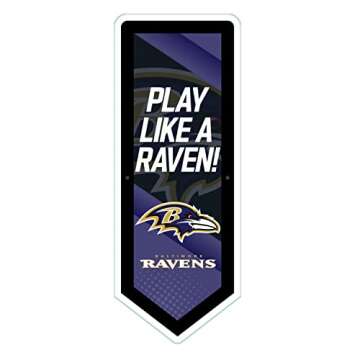 Evergreen NFL Baltimore Ravens | Ultra-Thin LED Light Wall Sign Décor | Large Pennant Banner | 9 x 23 Inches | Made in the USA