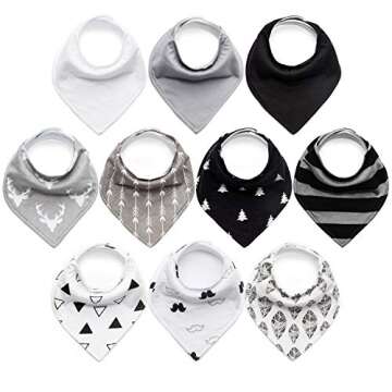 upsimples 10-Pack Baby Bandana Bibs Baby Boys Bibs for Drooling and Teething, Super Absorbent Bibs - Dawn Set