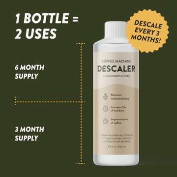 Descaling Solution (2 Uses) - Universal Coffee Descaler for Keurig Coffee Machines, Effective Keurig Descaling Solution & Nespresso Descaling Solution - Works w/Breville, Delonghi, Keurig & Nespresso