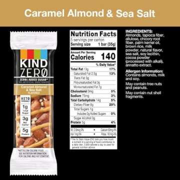 KIND ZERO Keto Bars - Caramel Almond & Sea Salt