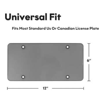 Tsuytna License Plate Cover-2 Pack License Plate Protector Black License Plate Frame with Screw Caps Cover Kit for American Standard Cars