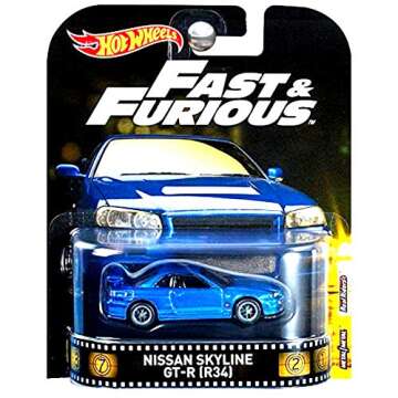 Hot Wheels Retro Entertainment Fast & Furious Real Riders Limited Edition - Nissan Skyline GT-R (R34)