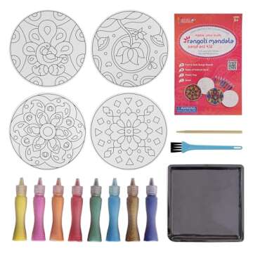 Kulture Khazana: Make Your Own Rangoli Mandala Sand Art Ki - Mess-Free Craft, DIY Glitter Sand Art, India & South Asian Culture Activity, Kids Ages 5+