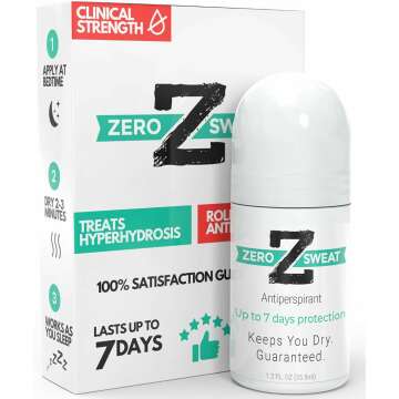 ZeroSweat Antiperspirant Deodorant | Clinical Strength Hyperhidrosis Treatment - Reduces Armpit Sweat 1.2 Fl.Oz (1 Pack)