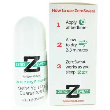 ZeroSweat Antiperspirant Deodorant | Clinical Strength Hyperhidrosis Treatment - Reduces Armpit Sweat 1.2 Fl.Oz (1 Pack)