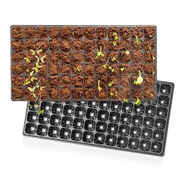 321Gifts, 10-Pack Seed Starter Kit, 2X Thicker 72 Cell Plastic Seedling Trays Gardening Germination Growing Trays Plant Grow Kit Seed Starting Trays Seedling Germination Nursery Pots Plug