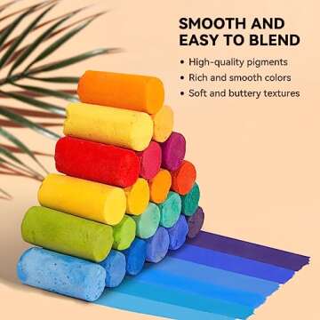 Paul Rubens Professional Soft Pastels, Handmade 96 Vibrant Colors Chalk Pastels Smooth and High Adhesion for Painting, Drawing, Blending, Crafting