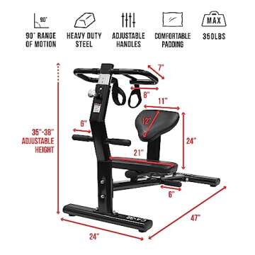 Valor Fitness Back Stretch Machine - Total Body Leg Stretching Equipment Home Gym Flexibility Therapy Workout Max Weight 350 pounds - Straps Included