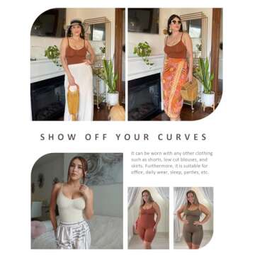 FeelinGirl Shapewear Tummy Control Plus Size Colombianas Post Surgery Full Body Shaper Brown XS/S