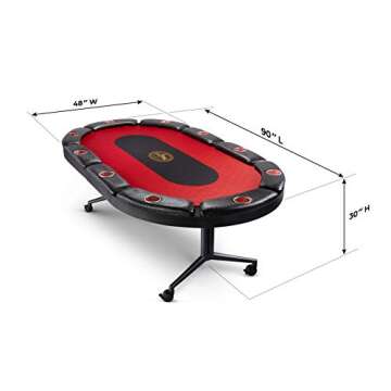 Triton Premium Poker Table for 10 Players - Foldable and Long-Lasting Poker Table, Luxurious Vegas Style Casino Experience at Home