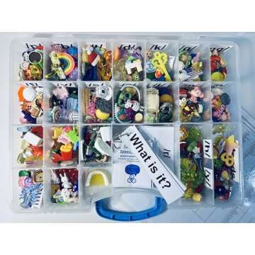 Mini Objects Set for Speech Therapy by Speech & Smile - Say and Play Mini Objects for Speech Sounds in a Portable Case