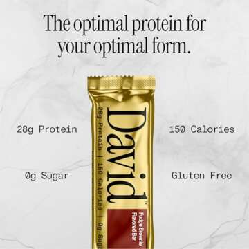 David, Protein Bar, Sample Pack, Variety Pack, Pack of 4 Protein Bars | 28g of Protein | 150 Calories | 0g of Sugar - High Protein, Low Carb, Gluten Free Protein Bar