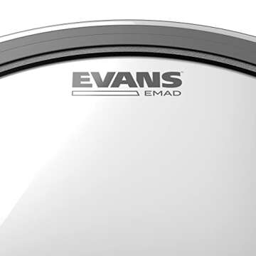 Evans EMAD Clear Tom Hoop Drum Head, 16 Inch