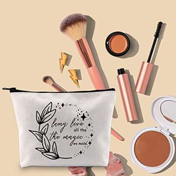 TOBGBE Music lyrics Gift Album Inspired Makeup Bag Music Lover Gift Song Idea Gift Singer Album With Pouch Bag Singer Merchandsie (Long Bag)