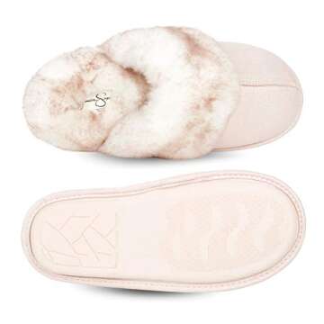 Comfy Faux Fur Memory Foam Slippers for Women