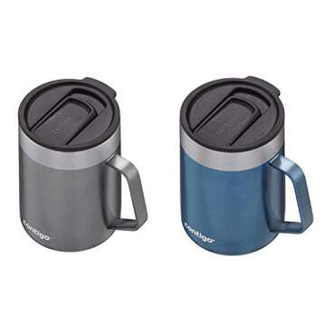 Contigo Streeterville Stainless Steel Travel Mug with Splash-Proof Lid, Sake;Blue Corn, 14 Ounces, 2-Pack