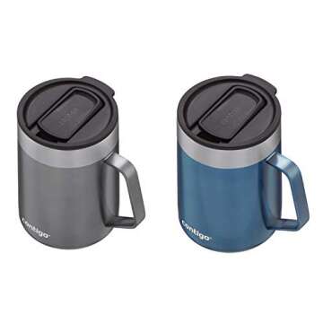 Contigo Streeterville Stainless Steel Travel Mug with Splash-Proof Lid, Sake;Blue Corn, 14 Ounces, 2-Pack