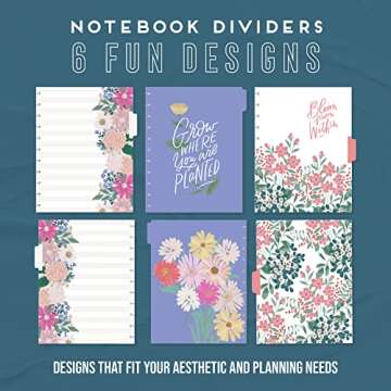 Happy Planner Disc-Bound Notebook for School, Back-to-School Essentials for Teachers and Students, Office and School Supplies, Big Size, Dot Lined, 8.5 in x 11 in, 60 Sheets, Springtime flora