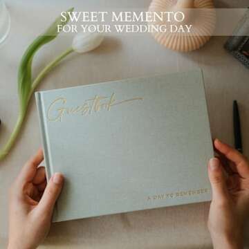 ZICOTO Beautiful Wedding Guest Book for Your Wedding Reception - Simply Elegant Guestbook to Sign in and Add Polaroid Photos - The Perfect Wedding Or Baby Shower Guest Book for The Special Day