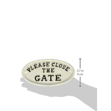 Abbott Collection Oval "Close the Gate" Sign