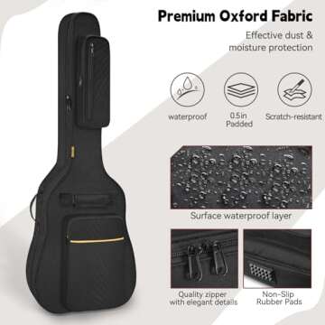 IBVIVIC Acoustic Guitar Bag Dust Cover Water Resistent Dual Adjustable Shoulder Strap Guitar Case Gig Bag No Padding, Bag Only