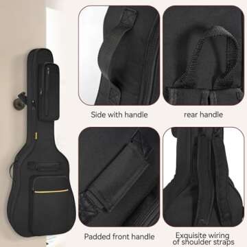 IBVIVIC Acoustic Guitar Bag Dust Cover Water Resistent Dual Adjustable Shoulder Strap Guitar Case Gig Bag No Padding, Bag Only