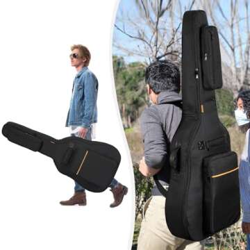 IBVIVIC Acoustic Guitar Bag Dust Cover Water Resistent Dual Adjustable Shoulder Strap Guitar Case Gig Bag No Padding, Bag Only