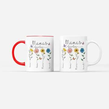 Custom Mom's Garden Mug, Custom Mothers Day Gift, Gift for Mom, Mothers Day Mug, Mom Gift, Birth Month Flower, Personalized Birth Month Flower, Christmas Mom Mug, Christmas Mama Gift