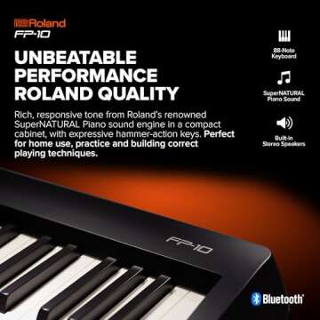 Roland FP-10 88-key Entry Level Digital Keyboard with Bluetooth