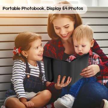 Aevdor Small Photo Album 4x6 Photos Black Inner Page with Strong Elastic Band, Each Small Album Holds 64 Photos, 4x6 Mini Book Photo Pictures Album Birthday Photo Albums Wedding Anniversary (Black)